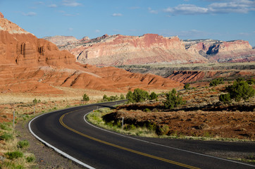 Winding road in Capitol Reef national park