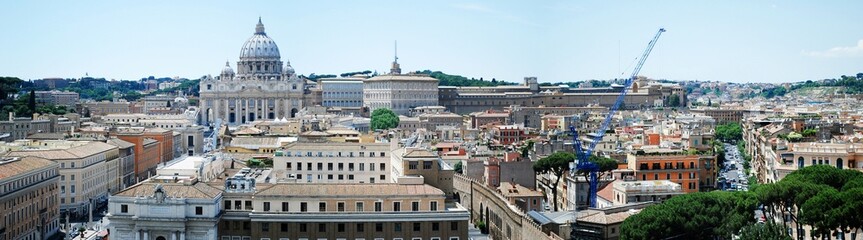 Fototapeta na wymiar Rome city aerial view from San Angelo castle