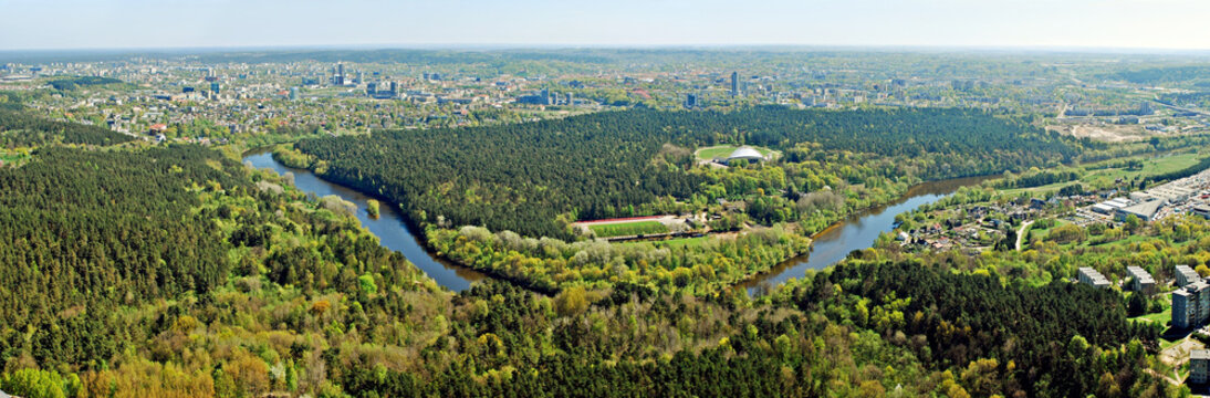 Vilnius city capital of Lithuania aerial view