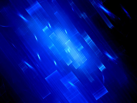 Blue glowing information in cyberspace
