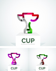 Abstract colorful logo design, cup