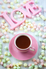 Hot chocolate and marshmallow