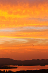 rosy clouds just before sunset