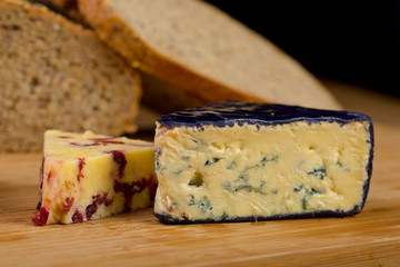 Blue cheese on a wooden serving board