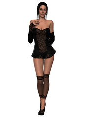 Fototapeta premium Sexy young girl in sexy lingerie