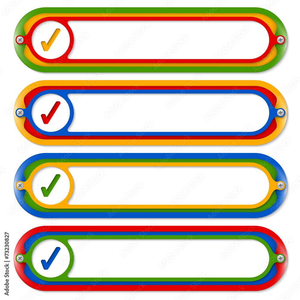 Poster four colored frames for any text with check box