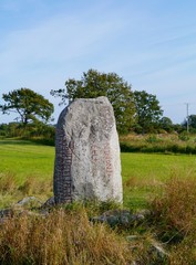 The Karlevi Runestone with a runic inscription on Oeland