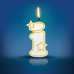 Fototapeta premium Candle letter i with flame