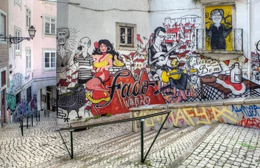 Crédence de cuisine en verre imprimé Europe centrale Street Art - Lisbonne