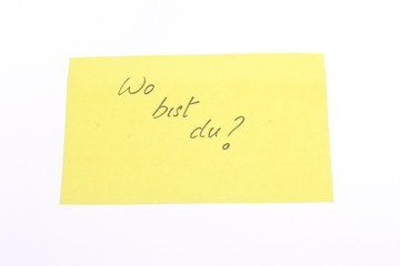 Wo bist du?