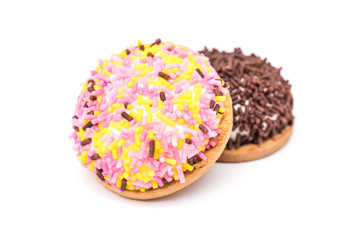 Marshmallow Cookies With Sprinkles Isolated