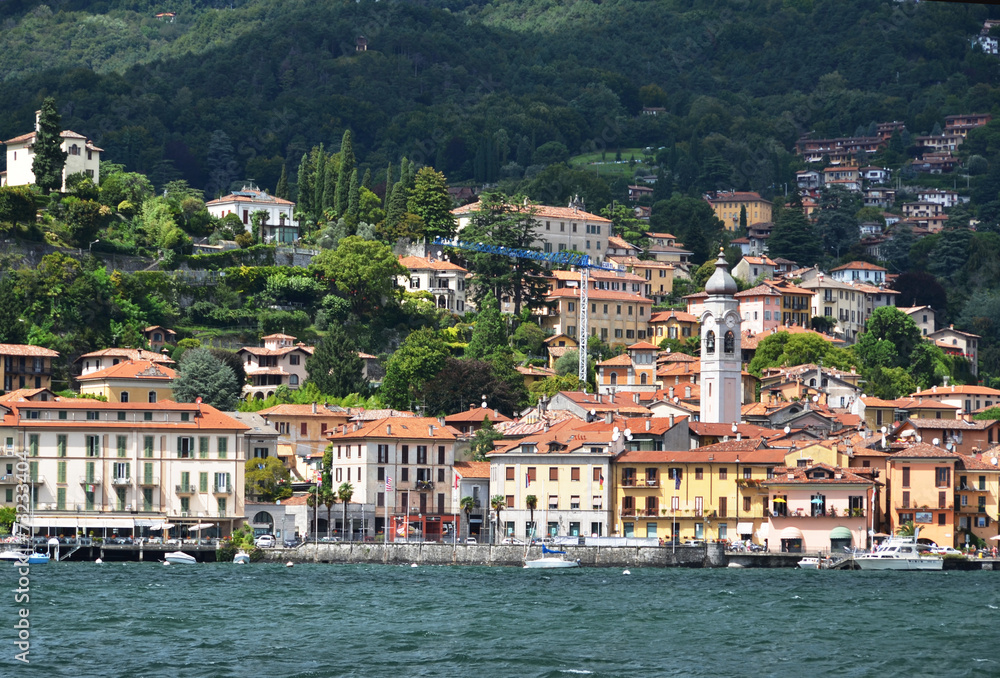 Sticker menaggio town at famous italian lake como