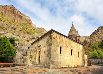 Fototapeta na wymiar Courtyard of an ancient monastery