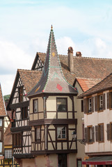 Maisons à oriel à Kaysersberg, Haut Rhin, Alsace