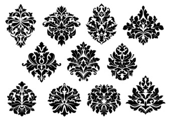Set of floral and foliate floral motifs