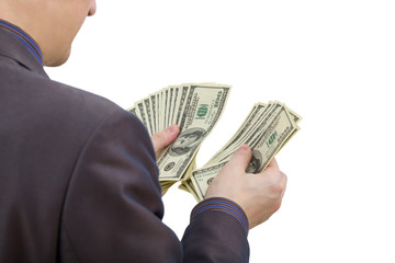 Businessman holding money