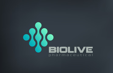 Biotechnology Molecule Atom DNA Chip Logo design