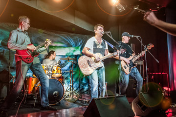 Fototapeta premium Band performs on stage