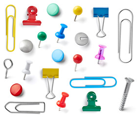 push pin thumbtack paper clip office business