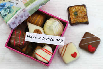 Have a sweet day card with box of chocolates