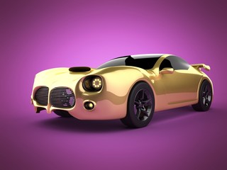 luxury brandless sport car on pink background