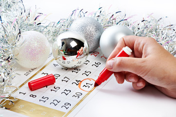 Christmas calendar and prepare for the New Year