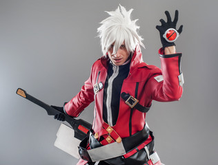 Manga hero with sword