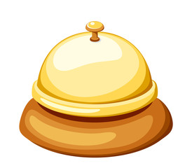 Gold reception bell. Vector illustration.