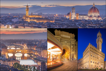 Naklejka premium collage with images of Florence, Italy
