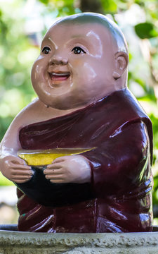 Clay Monk Happy Statues, Thai style