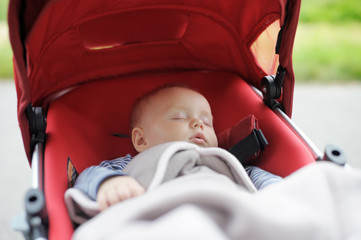 Sweet baby in stroller