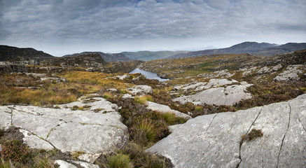 Autumn landscape image from mountains looking across countryside