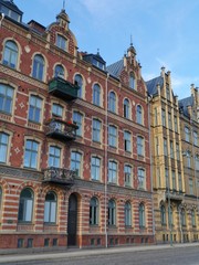 Fototapeta na wymiar An apartment building in Lund in Scane in Sweden