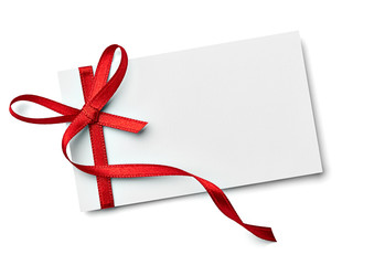 ribbon bow card note chirstmas celebration greeting - obrazy, fototapety, plakaty