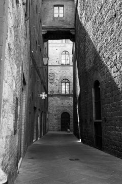 Siena, Tuscany, old city. BW image