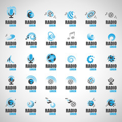 Radio icon set, vector illustration. Radio icon isolated on background