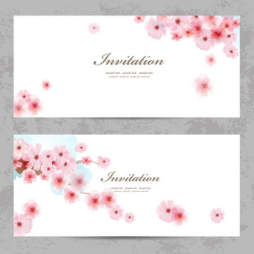 invitation cards with a blossom sakura for your design