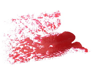 red grunge brush strokes oil paint isolated on white