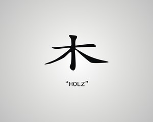 Japanisches Schriftzeichen Holz