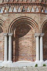 wall with columns and arches in Venice, Italy