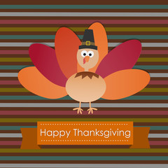 Happy Thanksgiving paper cut with turkey