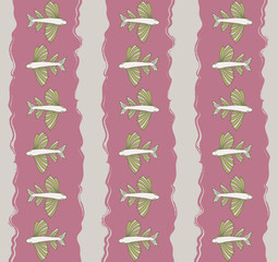 Seamless texture with fishes.