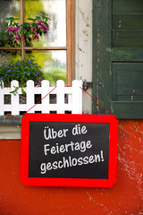 Über die Feiertage geschlossen