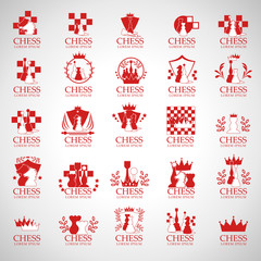 Chess icon set, vector illustration. Chess icon isolated on background