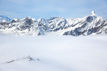 Fototapeta na wymiar Plateau Rosa in Cervinia: the highest skiable slope in Italy (34
