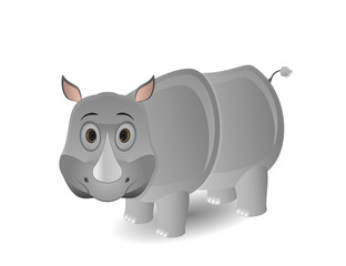 cute cartoon isolated rhino illustration