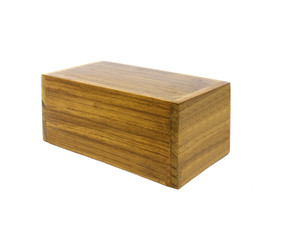 Wooden box on white background