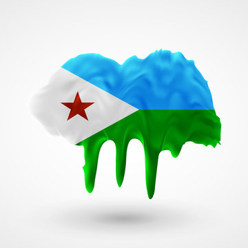 Flag of Djibouti painted colors