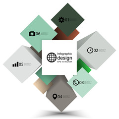 infographic cube box for business concepts, modern template