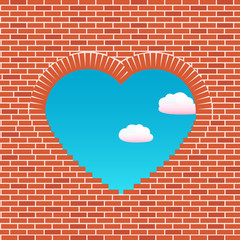 Window-in-a-brick-wall-in-the-form-of-heart